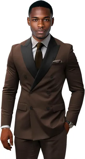 2 Piece Double Breasted Mens Suit for Wedding Formal Slim Fit Suits for Men Double Breasted Groom Suit for Prom