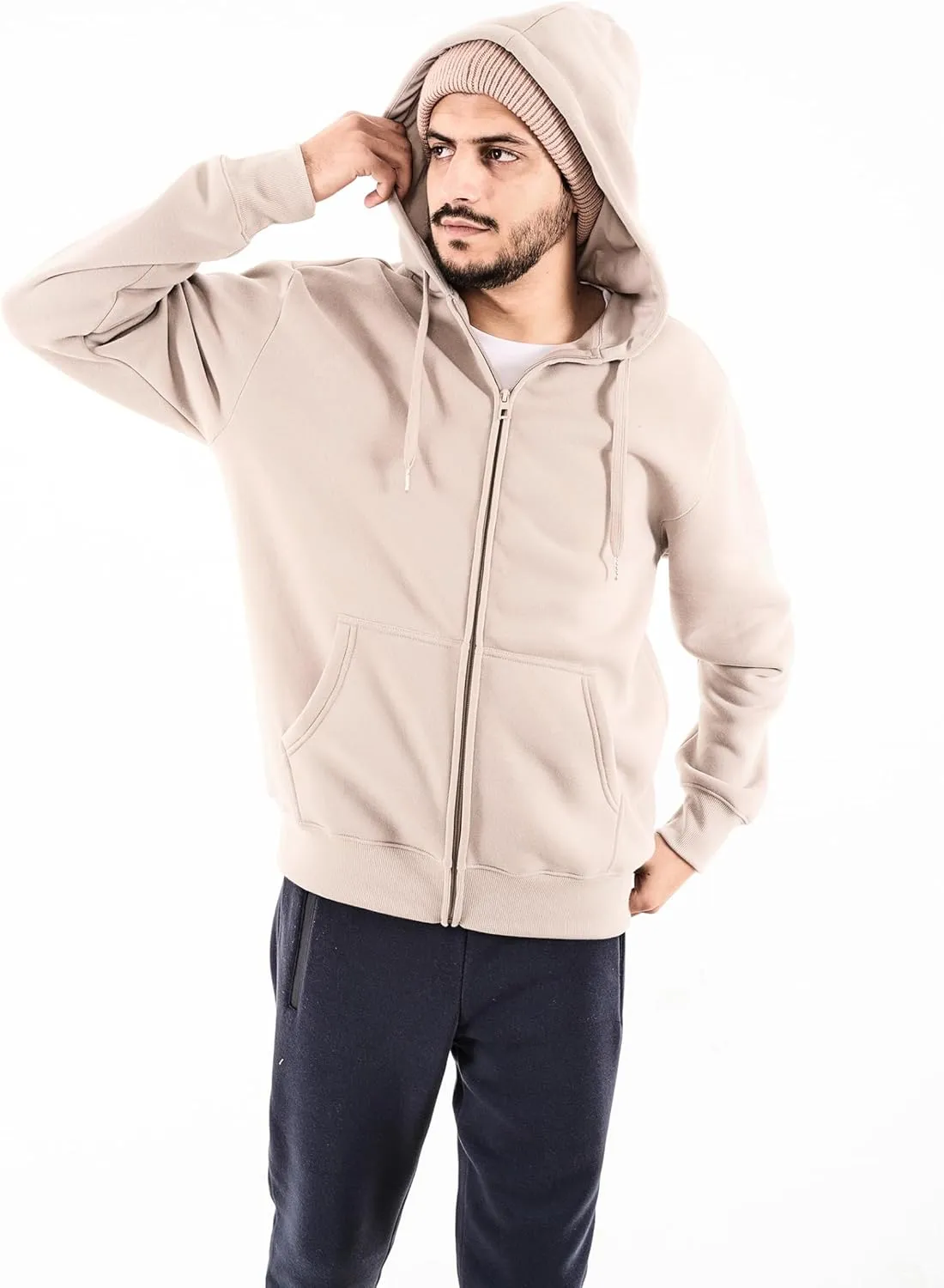 3 Pack Mens Fleece Hoodie Long Sleeve Lightweight Athletic Workout Sweatshirt for Men with Pockets