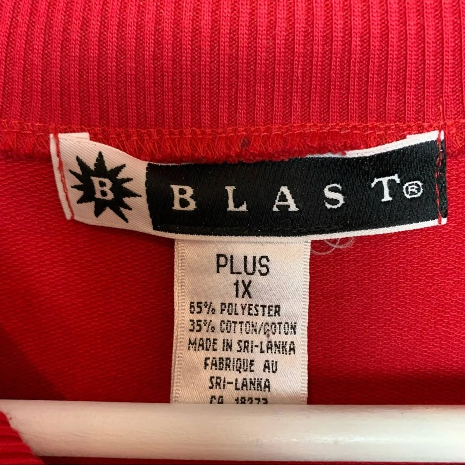 90s Pullover Sweatshirt Zipper Collared 90s 80s Bill Blast 1X Unisex Red