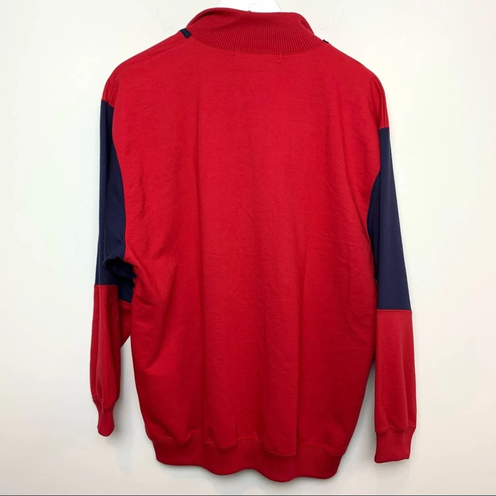 90s Pullover Sweatshirt Zipper Collared 90s 80s Bill Blast 1X Unisex Red