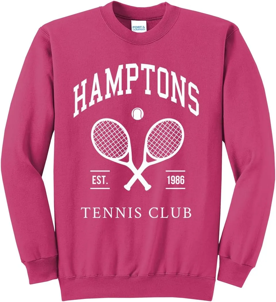 Adult Hamptons Men's Tennis Club Relaxed Sweatshirt, Vintage Lightweight Tennis Apparel