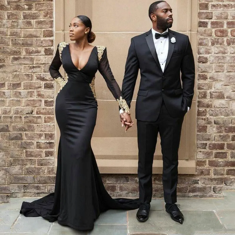 Amazing Black Slim Fit Two Piece Mens Suit for Prom