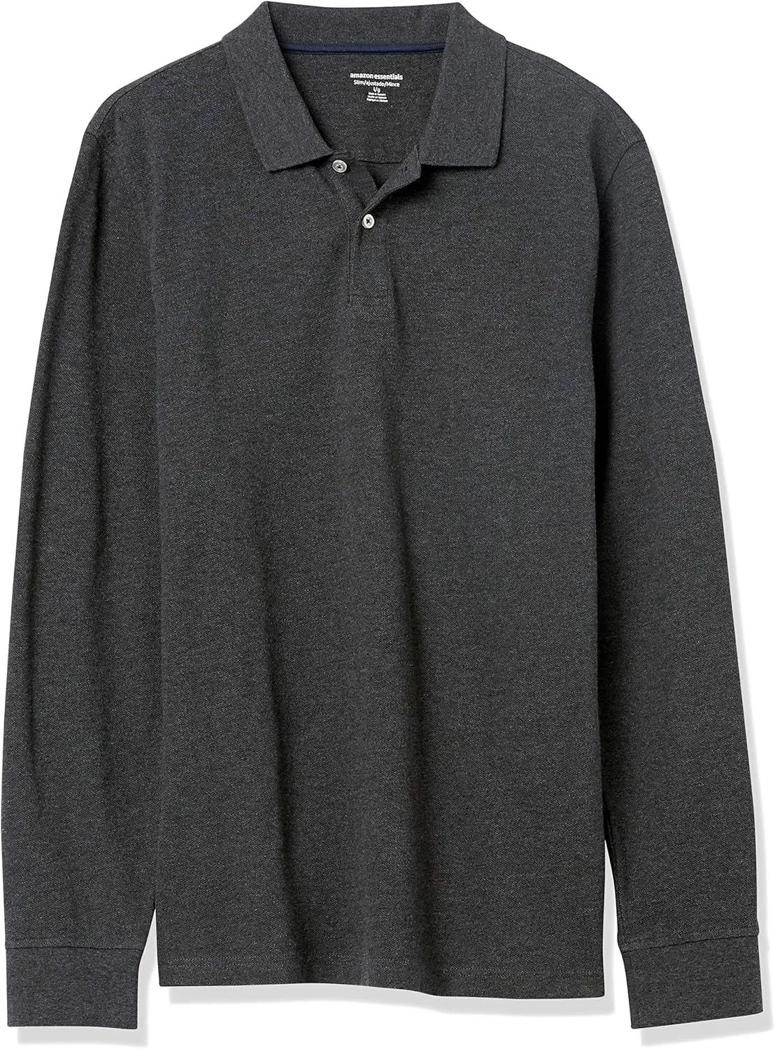 Amazon Essentials Long-Sleeve Polo Shirt for Men, Slim Fit Pique