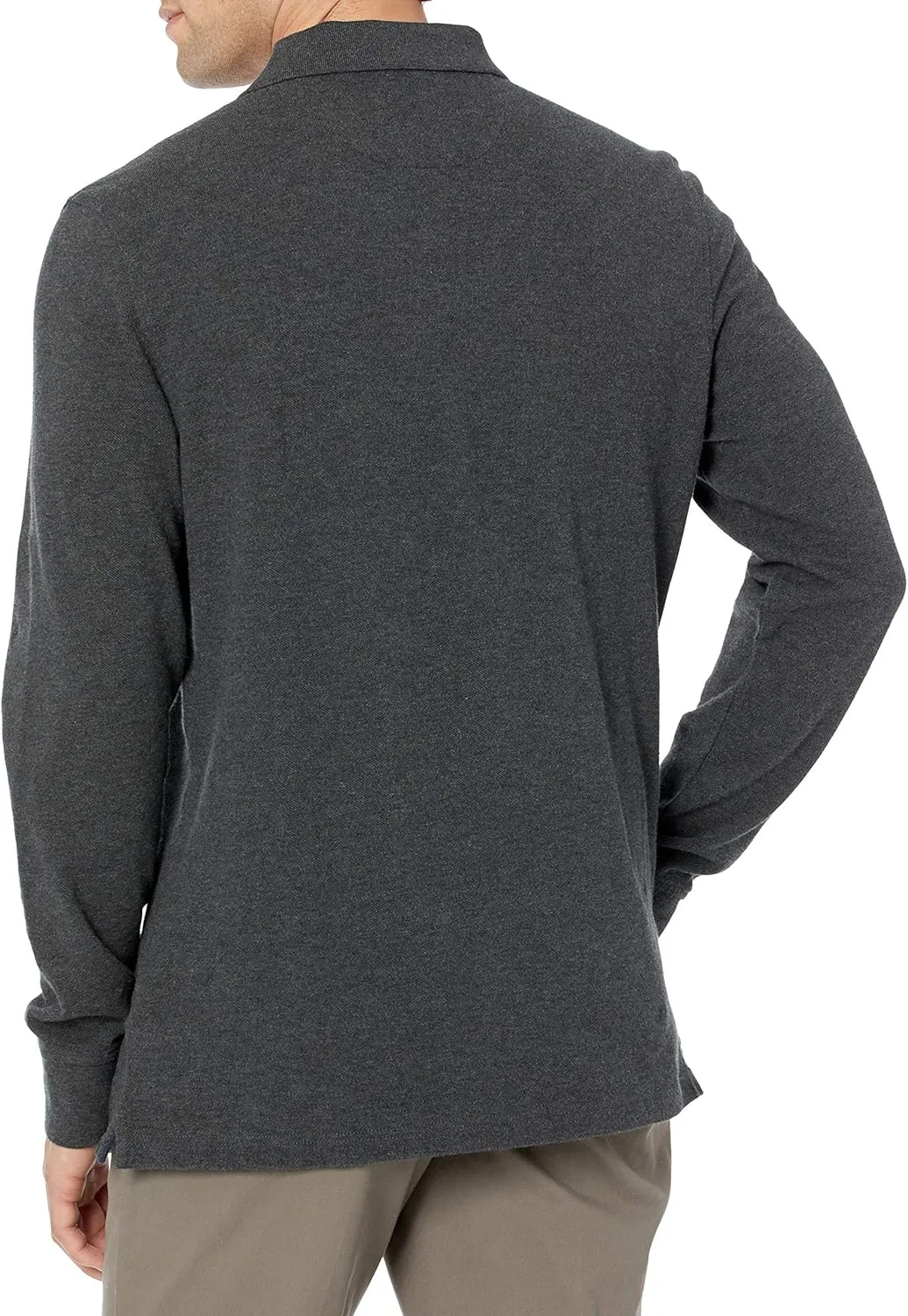 Amazon Essentials Long-Sleeve Polo Shirt for Men, Slim Fit Pique