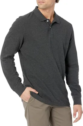 Amazon Essentials Long-Sleeve Polo Shirt for Men, Slim Fit Pique