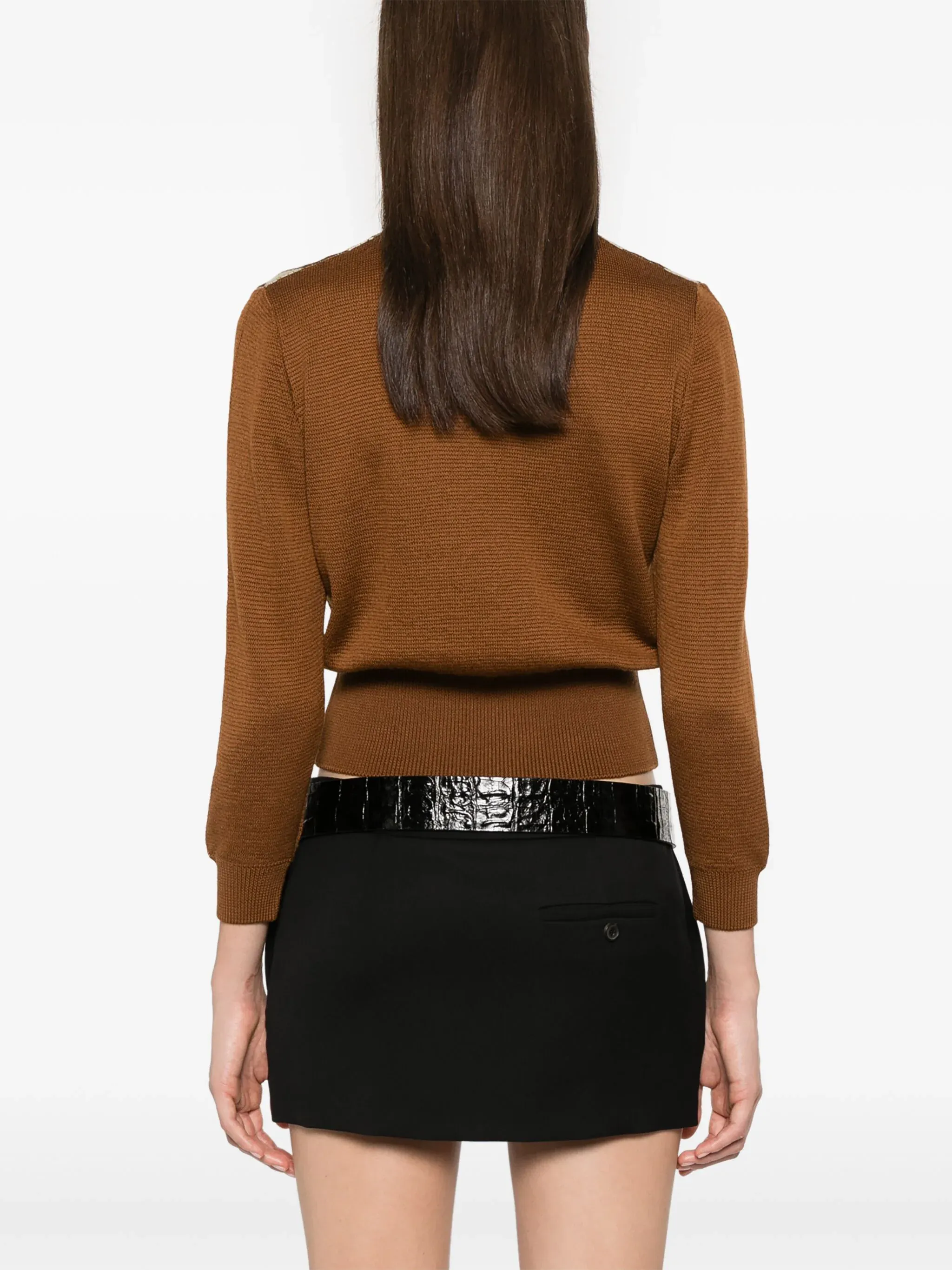 argyle-pattern sweater