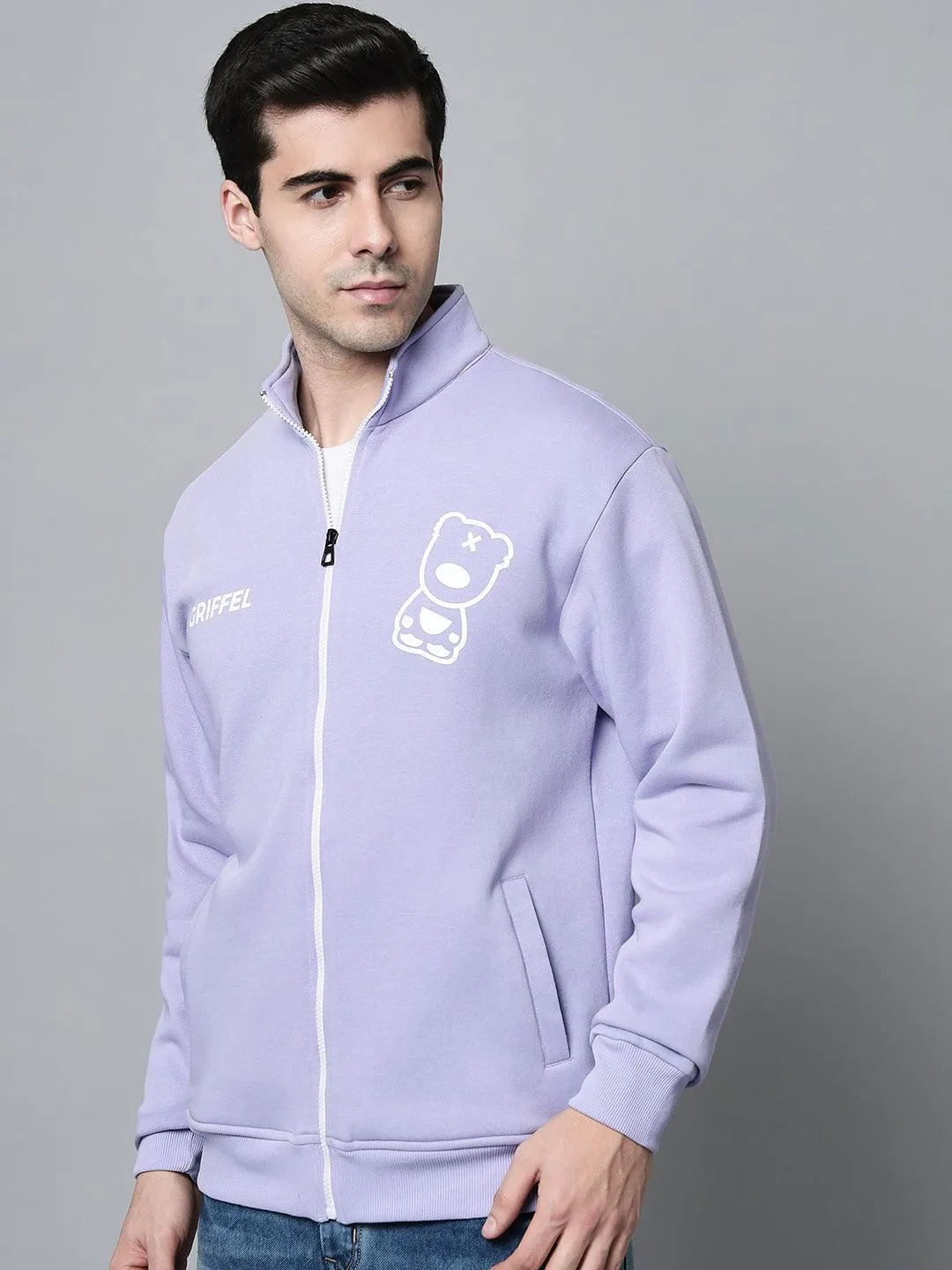 Basic Print Zipper Sweatshirt