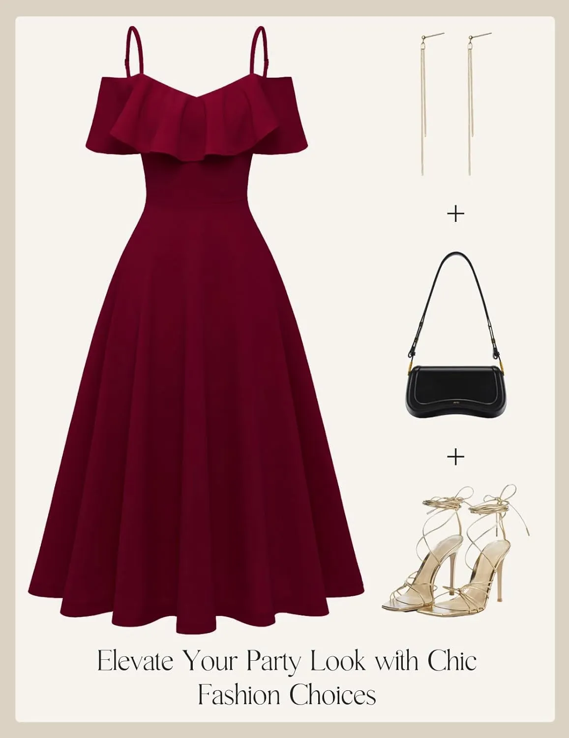 Bbonlinedress Womens Off Shoulder Summer Wedding Guest Dress Formal Cocktail Prom Graduation Homecoming A-line Midi Dress