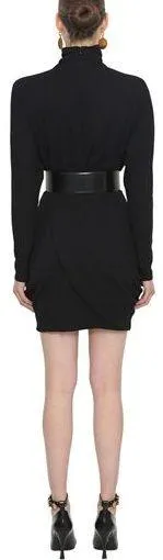 Black Draped Mini Dress