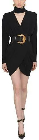 Black Draped Mini Dress