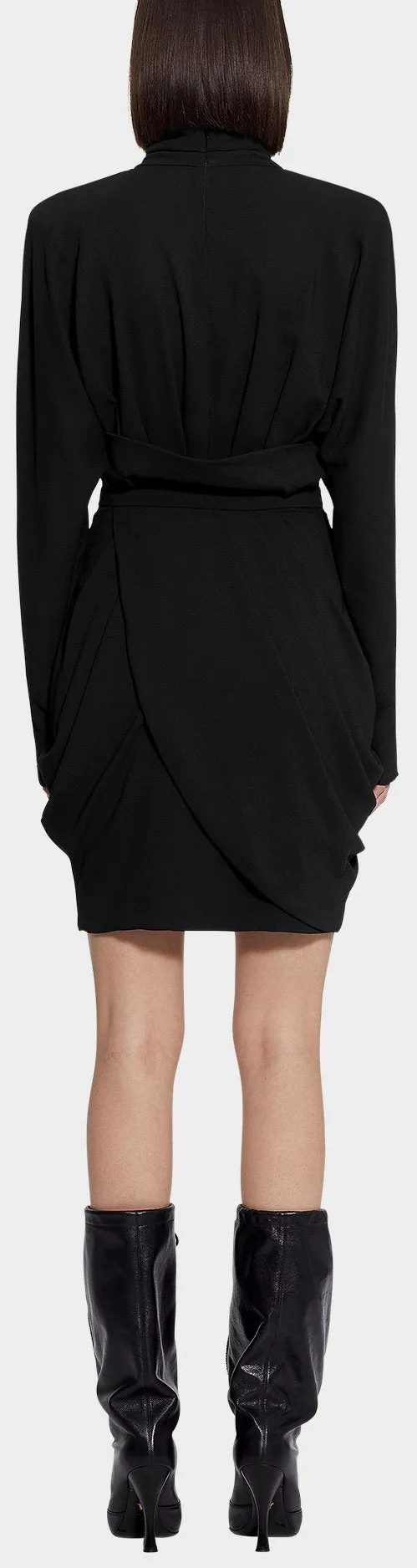 Black Draped Mini Dress
