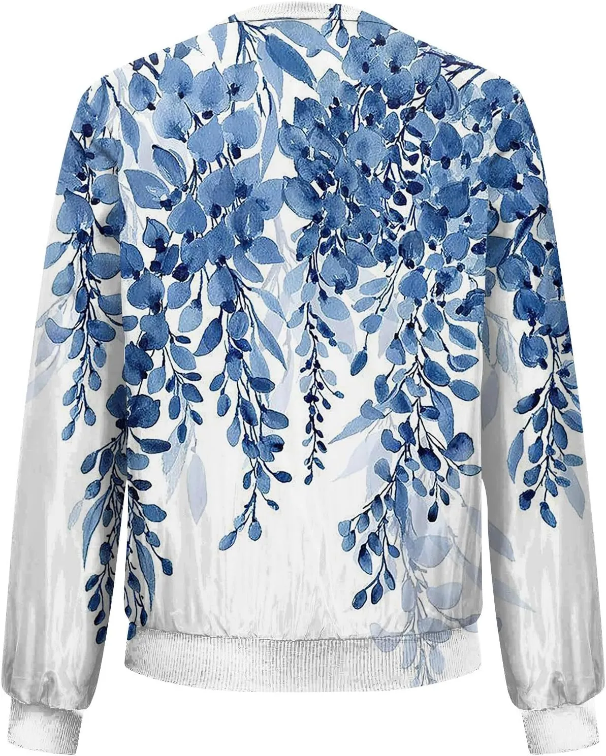 Bomber Jacket Women 2024 Casual Floral Lightweight Oversized Windbreaker Trendy Zip Up Coat Outwear with Pockets