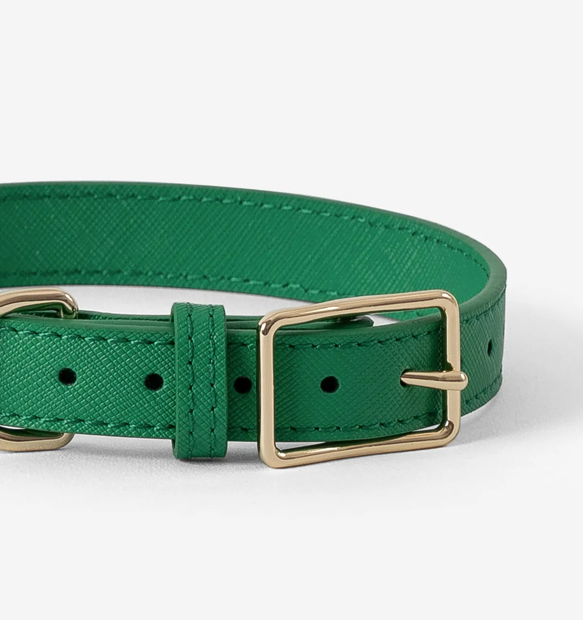 Bright Green Leather Dog Collar