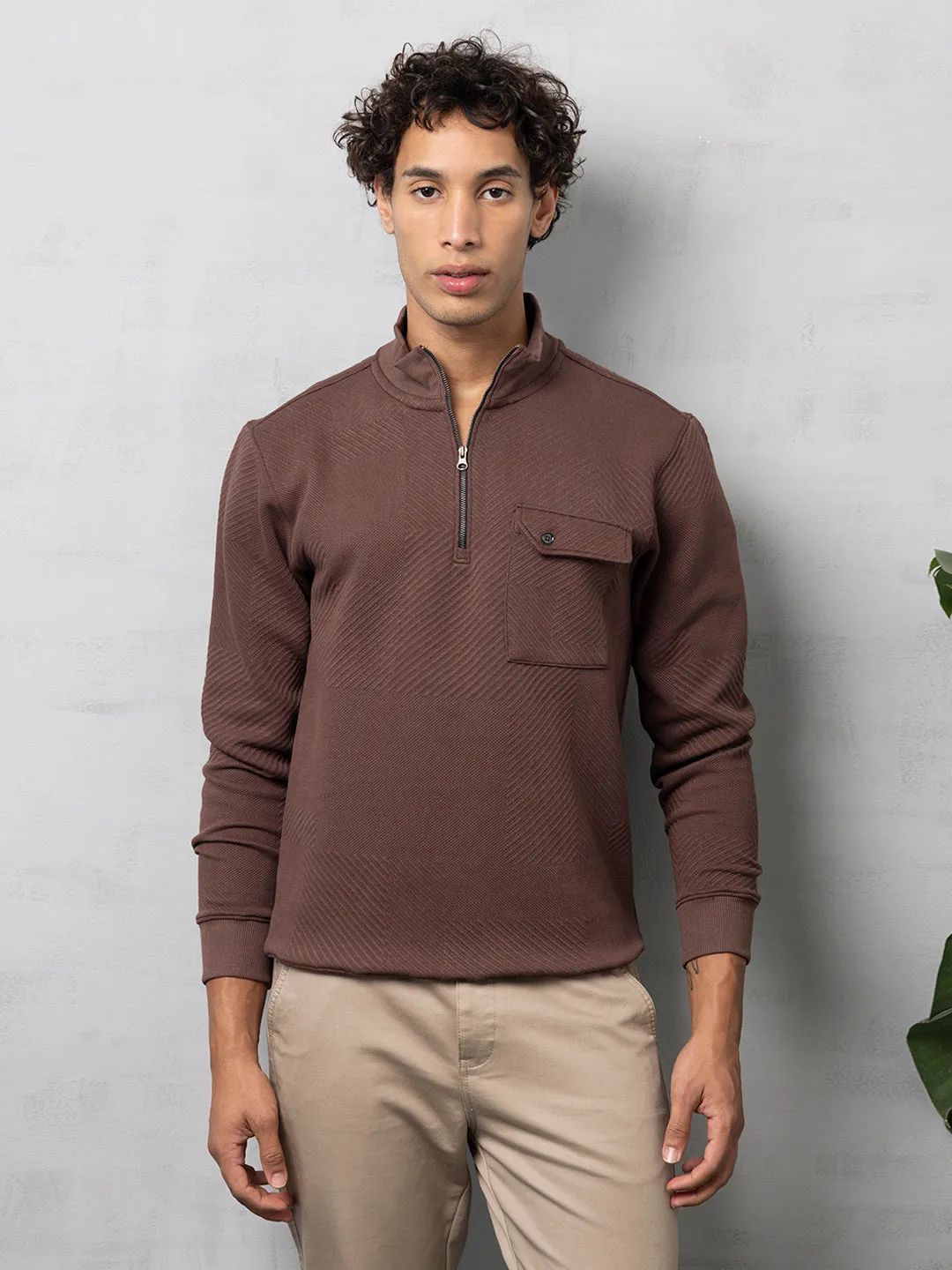 Brown Zipper sweatshirt