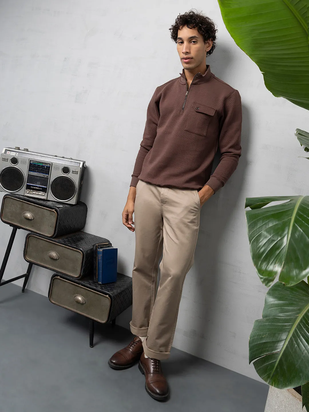 Brown Zipper sweatshirt