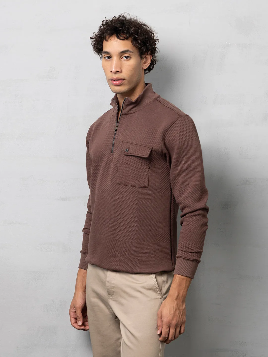 Brown Zipper sweatshirt