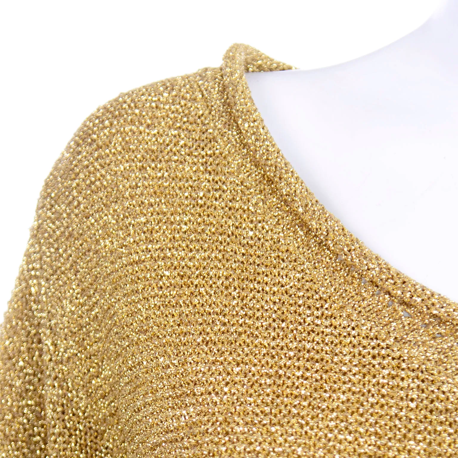 Claude Montana 1980s Vintage Gold Metallic Pullover Sweater Top