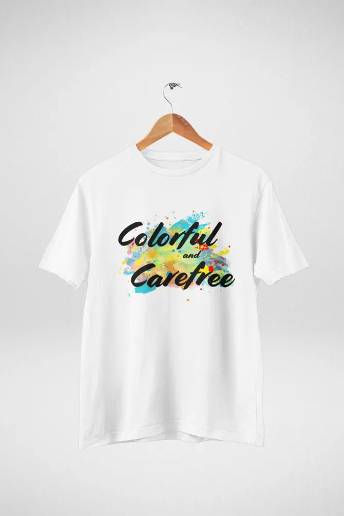 Colorful & Carefree Printed Holi T-shirt for women