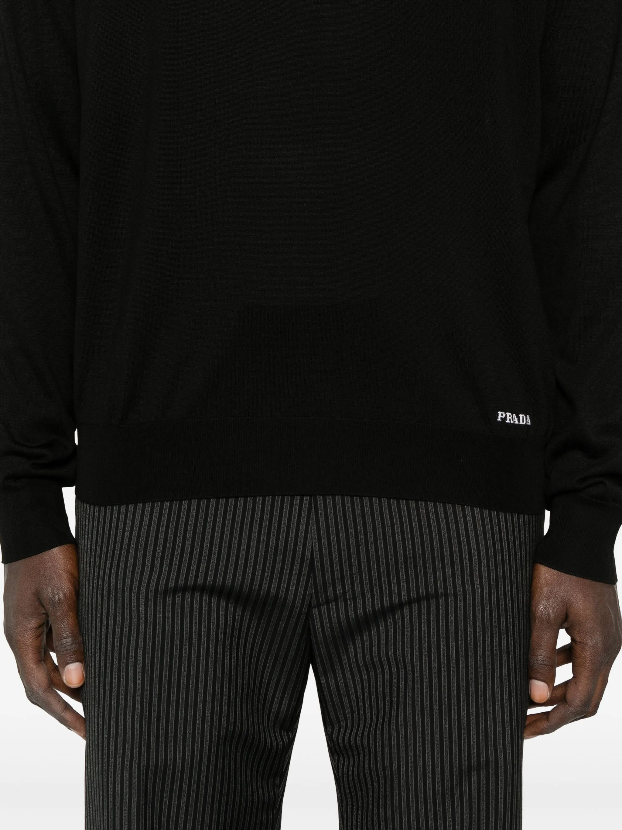 crew-neck silk jumper