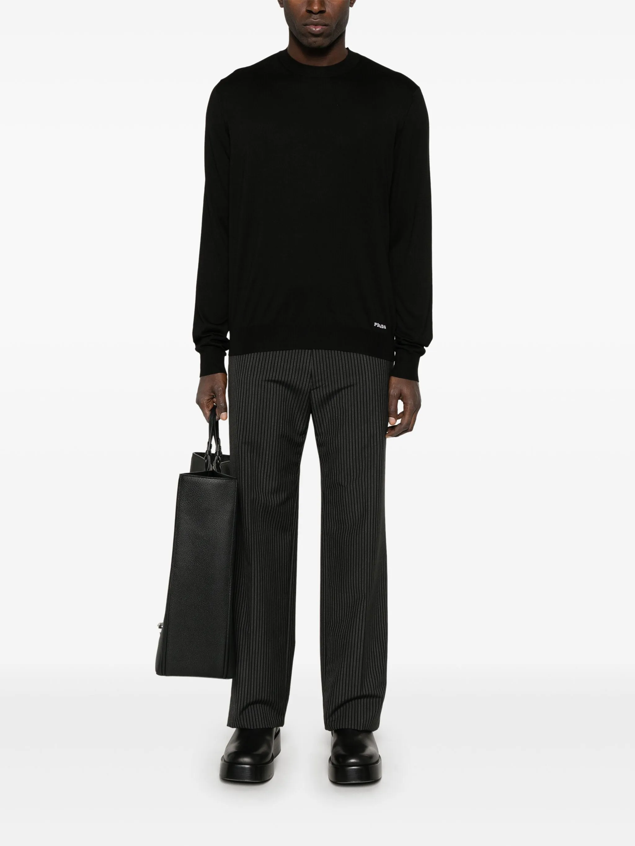 crew-neck silk jumper