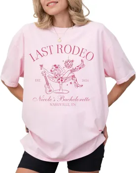 Custom Western Bachelorette Shirts Nashville Bridal Party Tee Country Last Rodeo Matching T-Shirts Gift for Bridal Shower