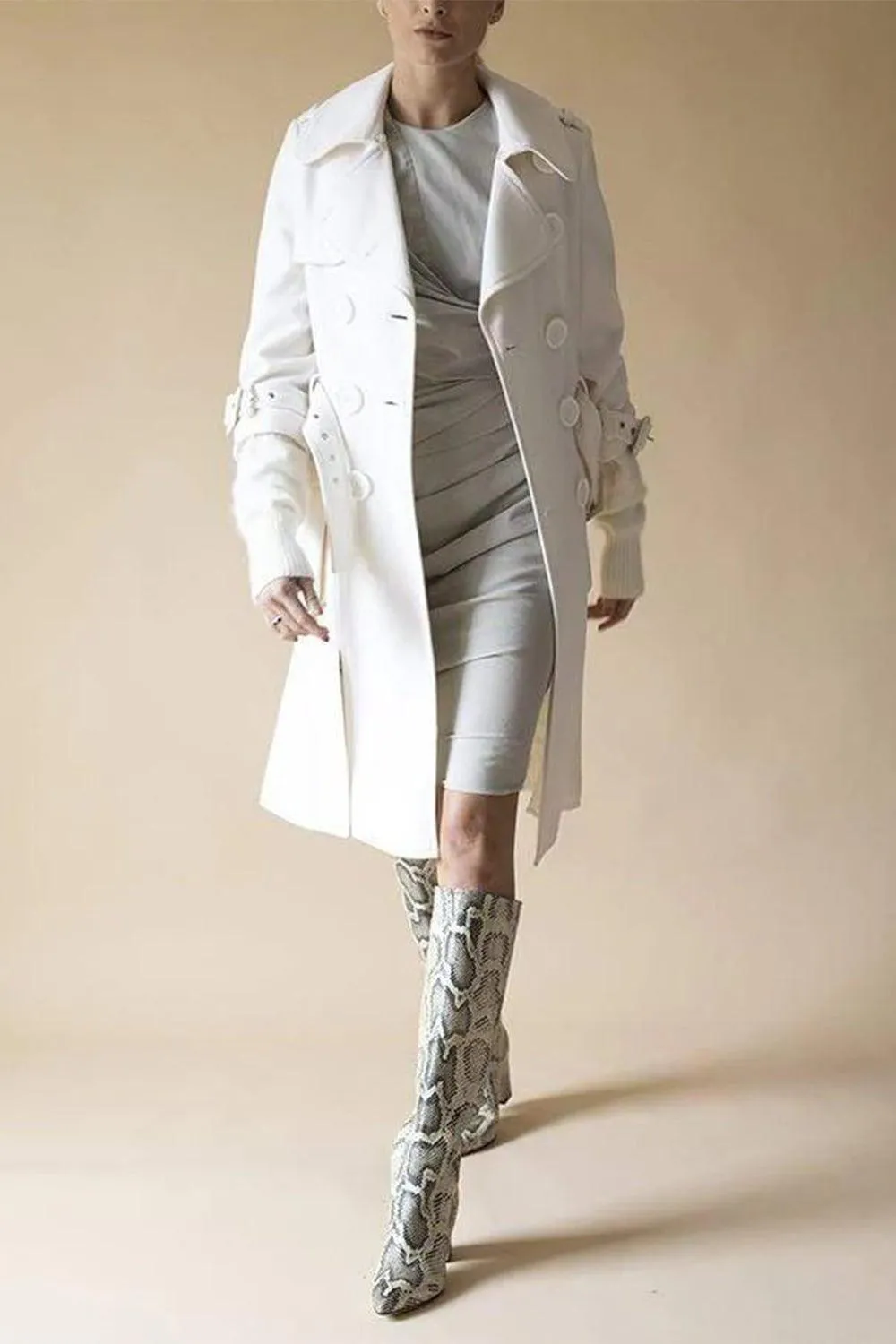 Double Face Jersey Trench Coat