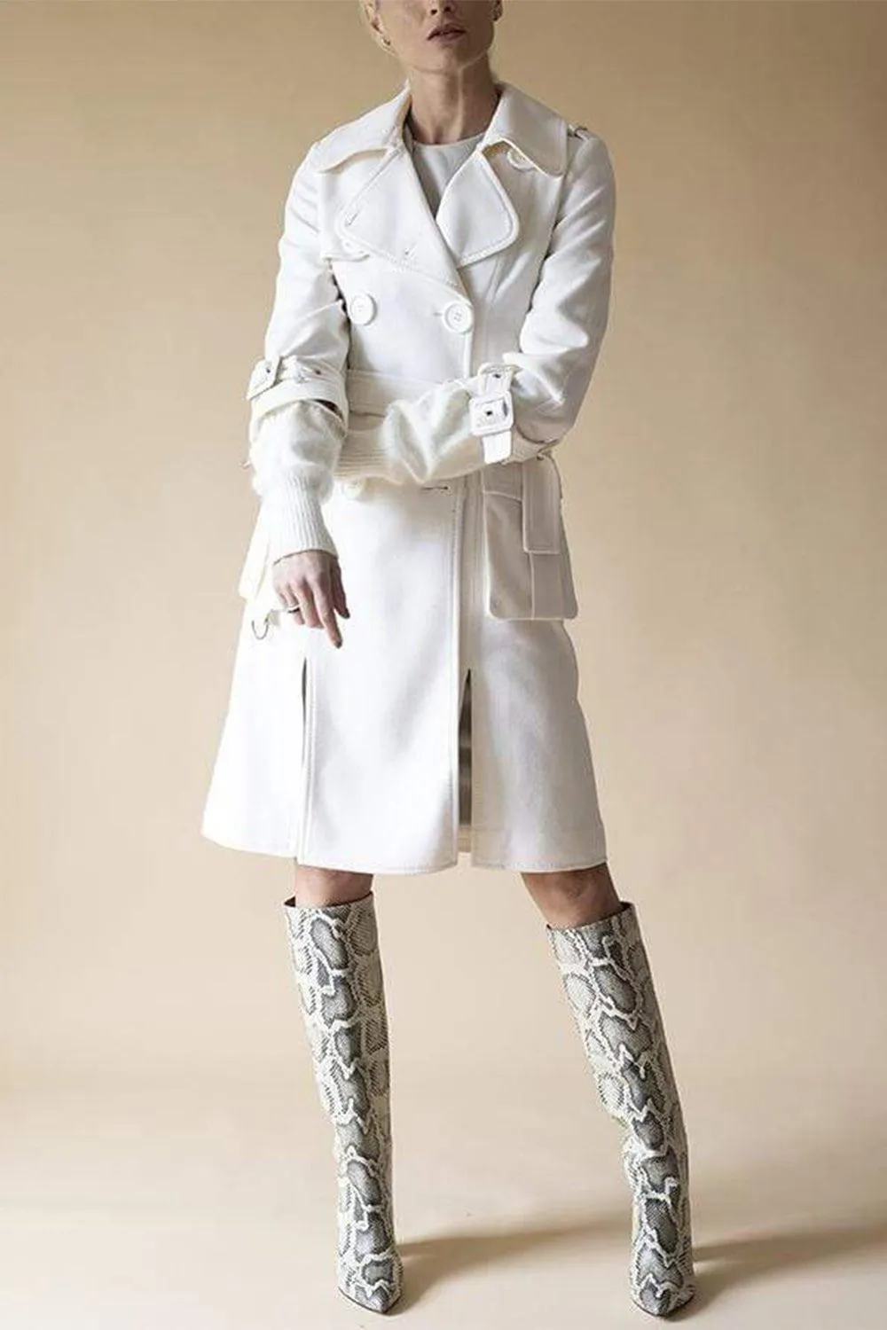Double Face Jersey Trench Coat