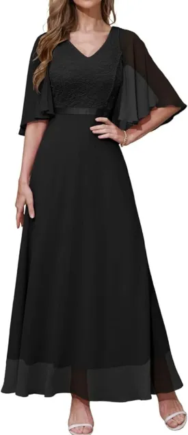 DRESSTELLS Womans Wedding Guest Formal Dress, 2025 Summer Bridesmaid Party Long Prom Church Dresses