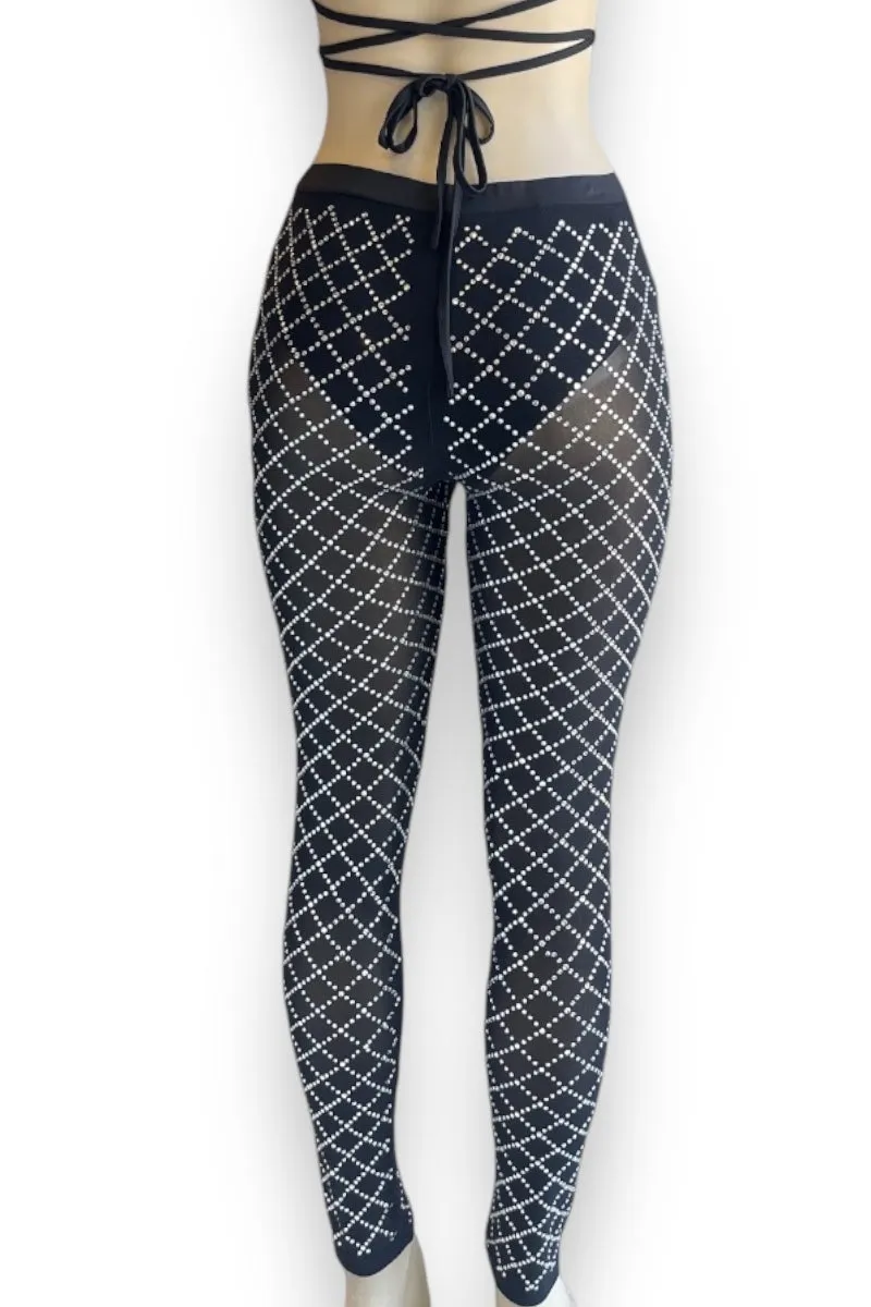 Embedded Rhinestone Pants