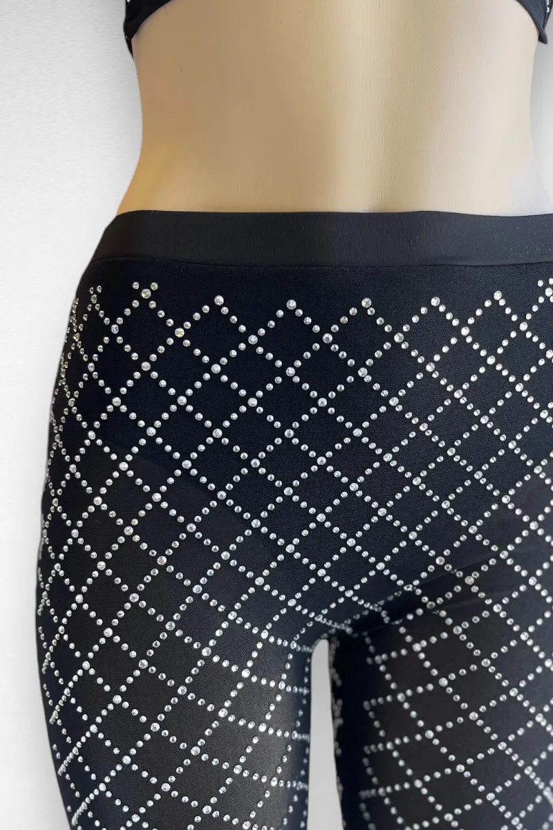 Embedded Rhinestone Pants