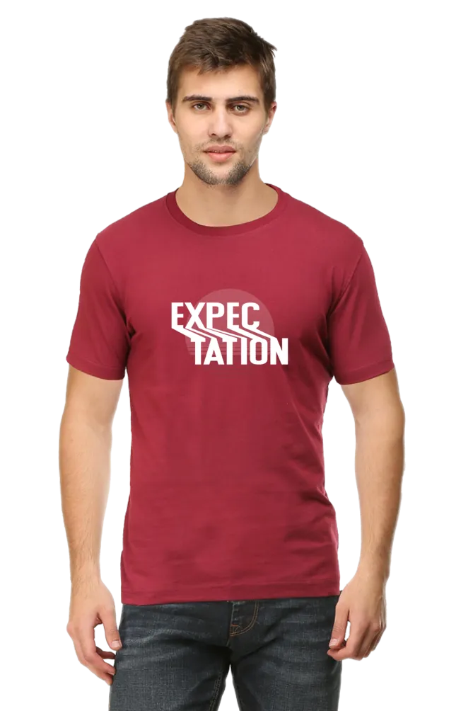 Expectation Typography Design Printed T-shirt for men