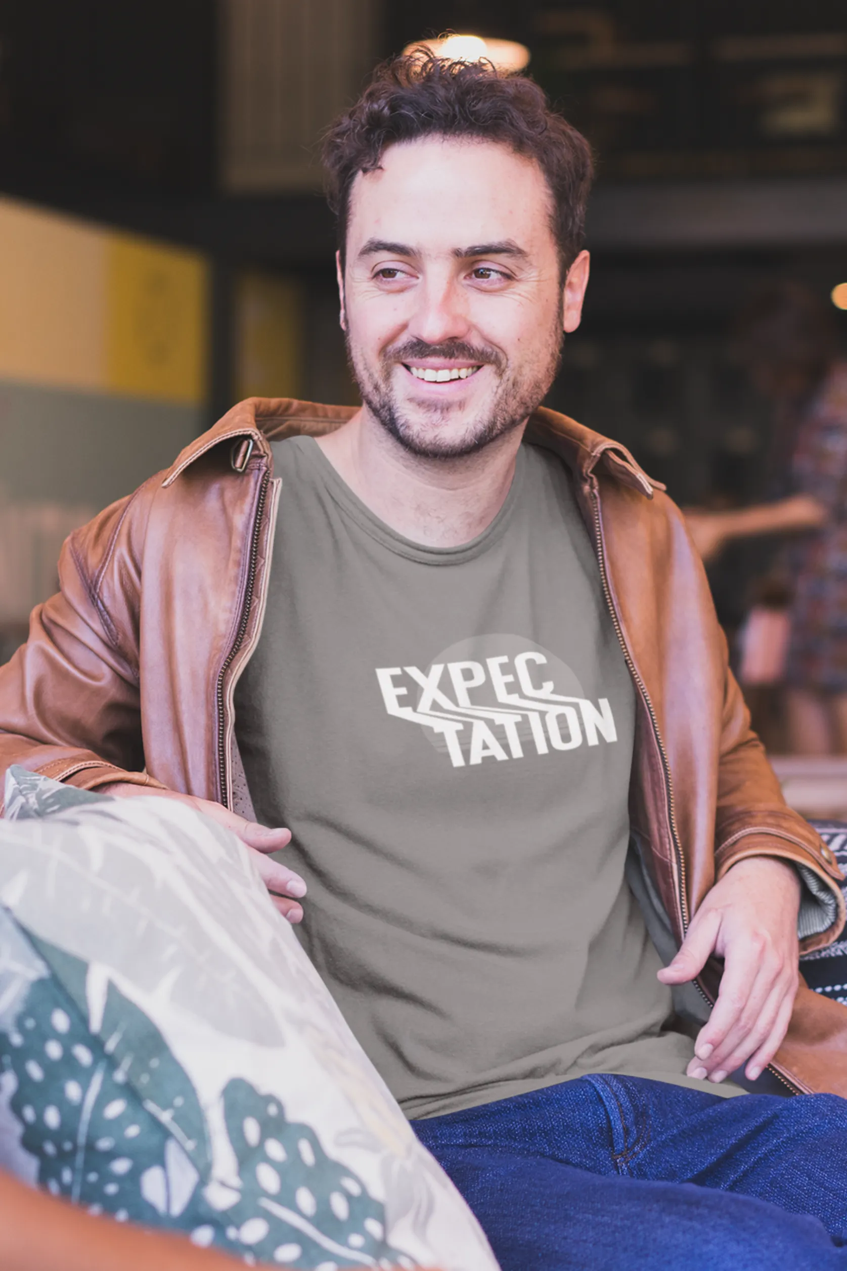 Expectation Typography Design Printed T-shirt for men