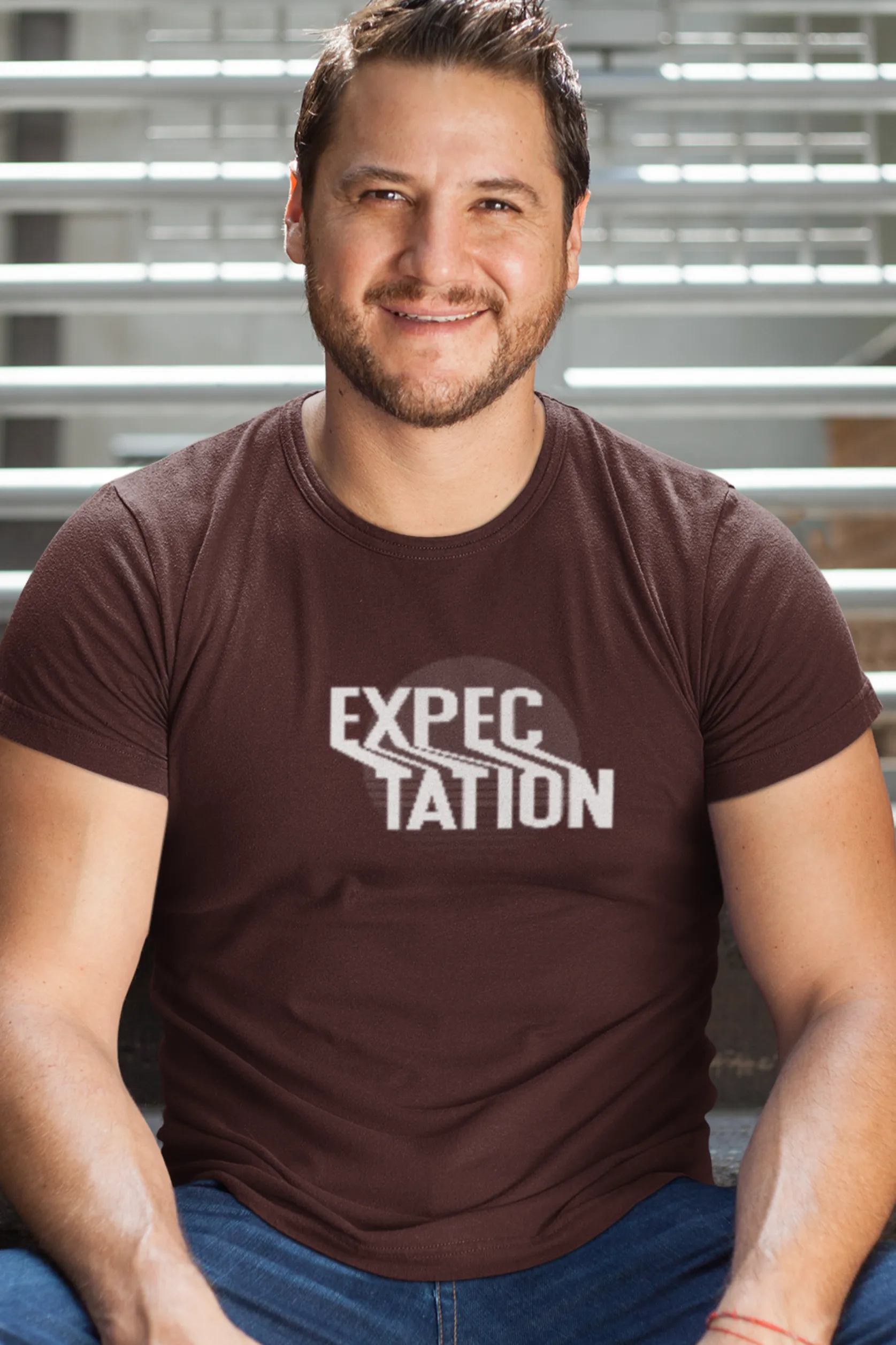 Expectation Typography Design Printed T-shirt for men