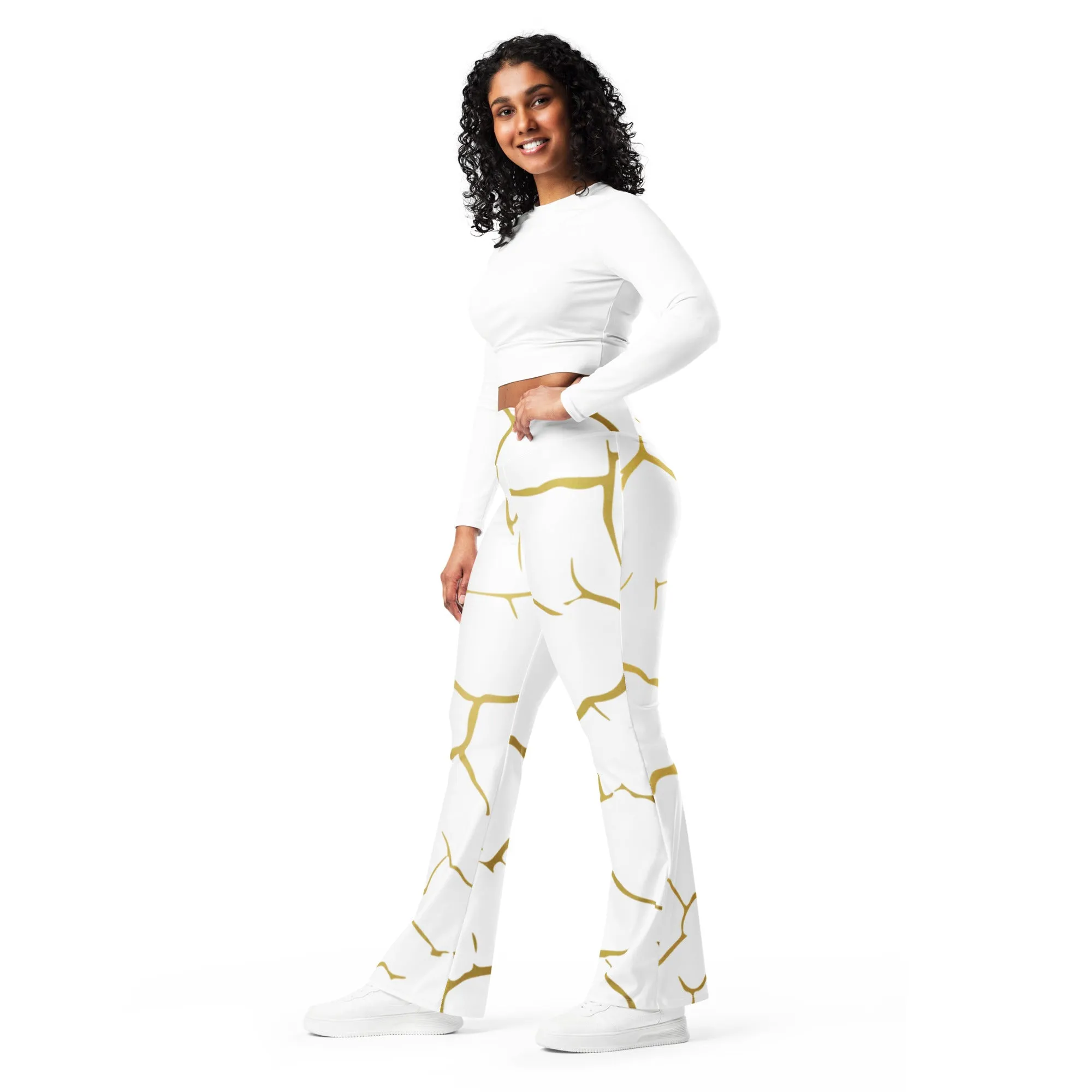 Flare Gold Print Leggings, lioness-love