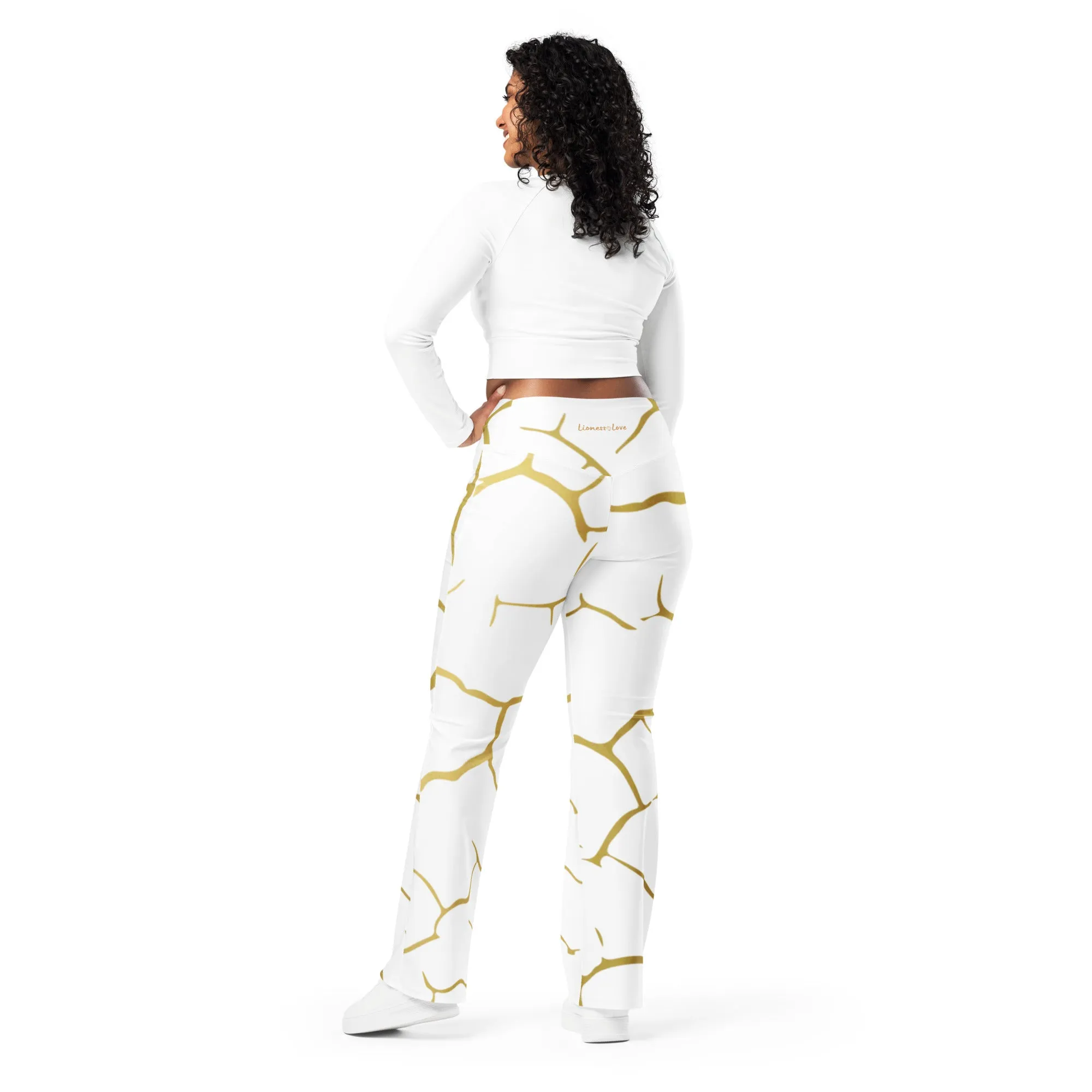 Flare Gold Print Leggings, lioness-love