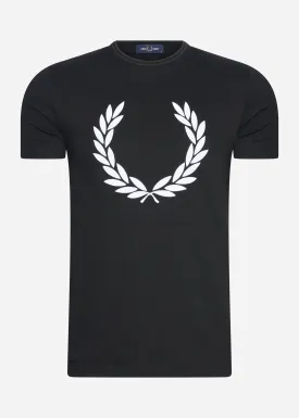 Flock laurel wreath t-shirt - black