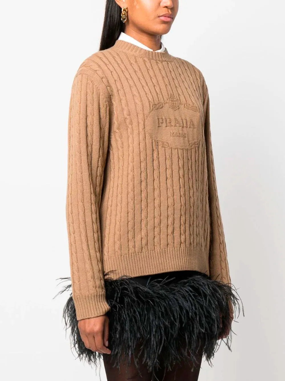 Intarsia-knit logo jumper