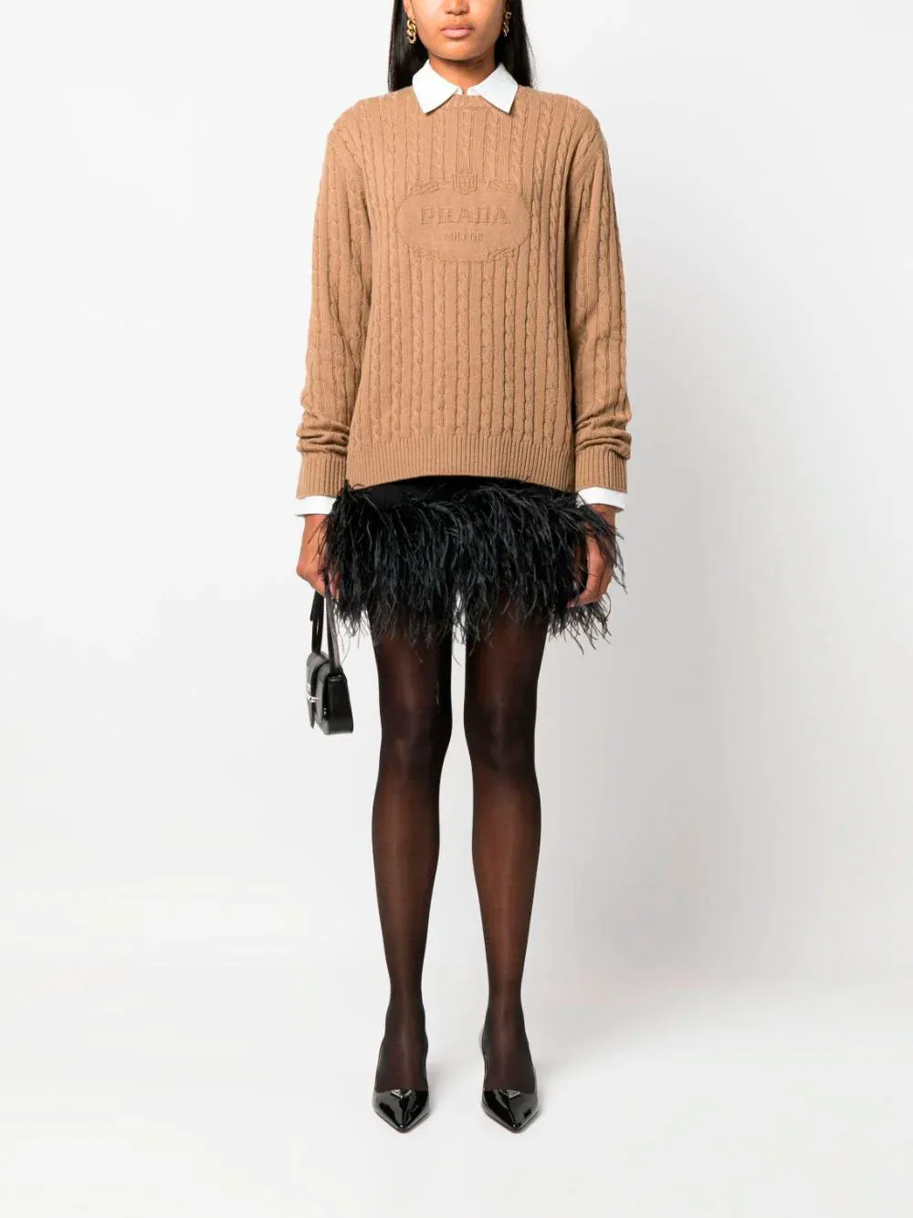 Intarsia-knit logo jumper