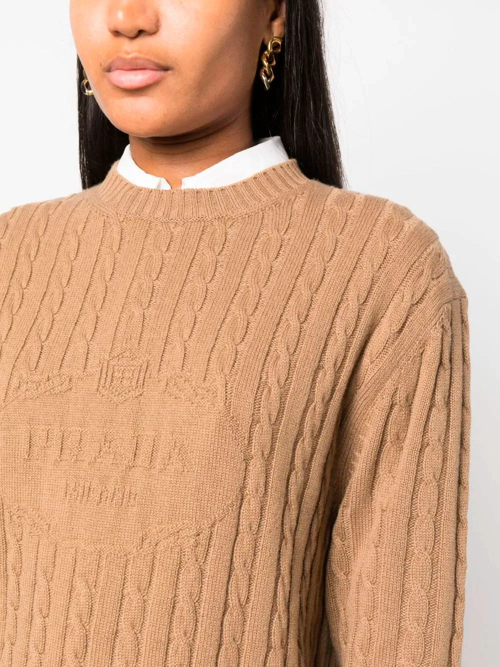 Intarsia-knit logo jumper
