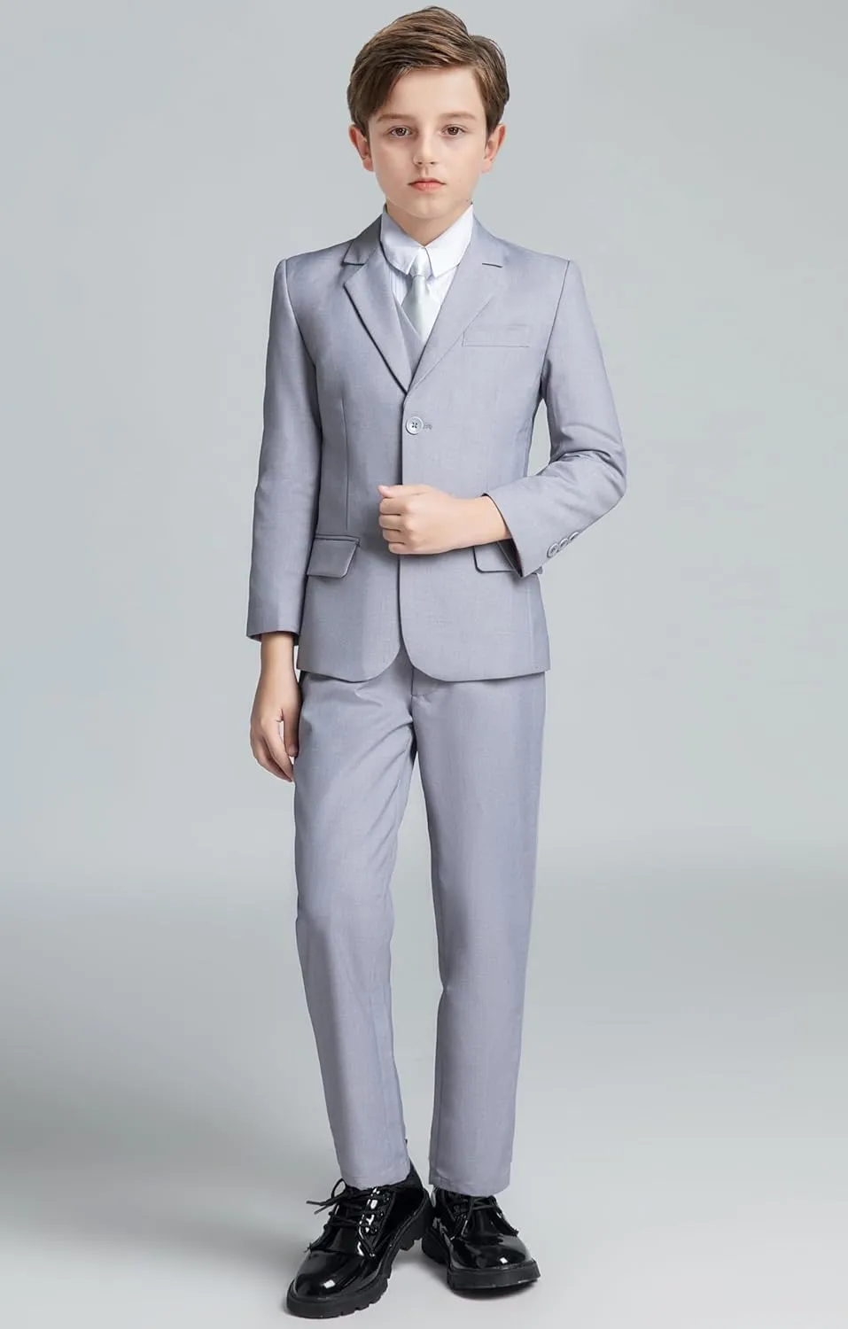 JPF Boy's Formal Suit Set Slim Fit Kids Tuxedo Suits for Wedding Teen Toddler Boy Dress Suit Outfit