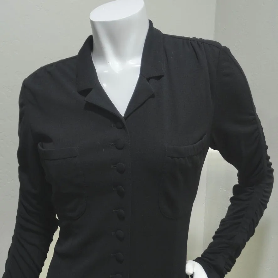 Karl Lagerfeld Black Shirt Dress circa 1990's