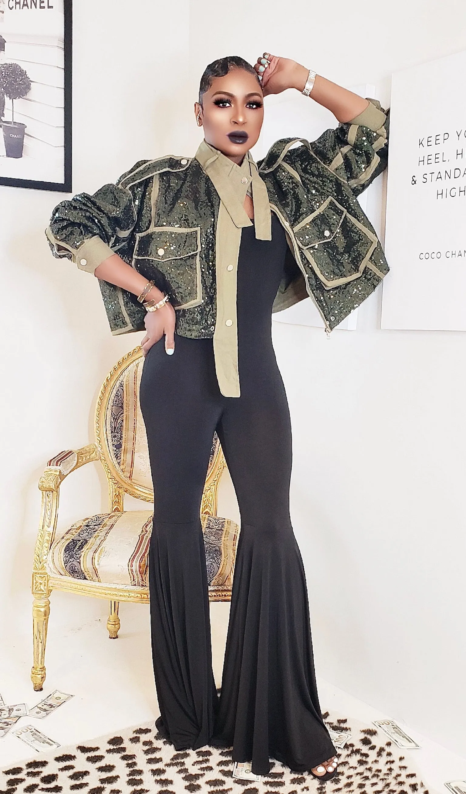 LET’S BOUNCE | SEQUIN CROP JACKET