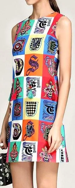 Letter-Printed Tassel Decorated Mini Dress
