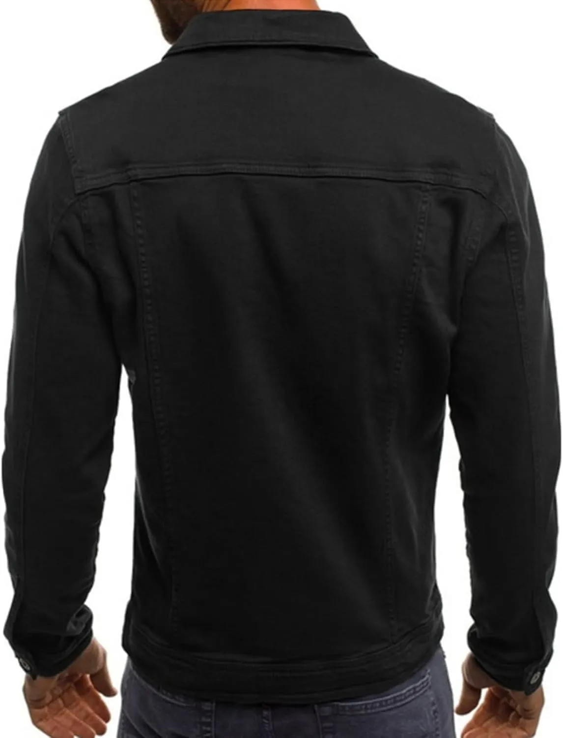 LONGBIDA Men's Casual Classic Denim Jacket Slim Fit Fashion Jean Coat