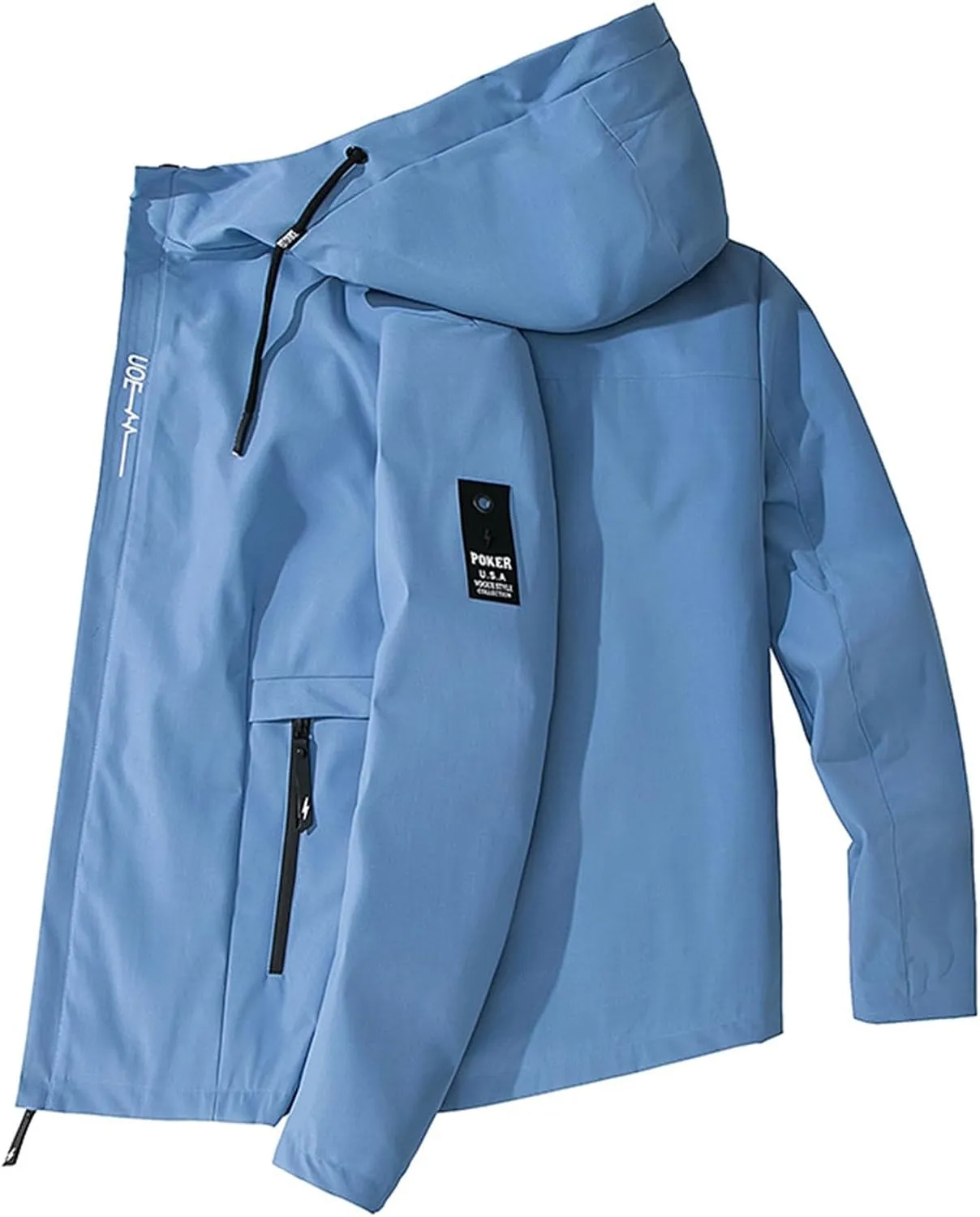 Mens 2023 Winter Hooded Trench Coats Stylish Zip Up Windbreaker Jackets Plus Size Windproof Outdoor Hiking Travel Overcoats