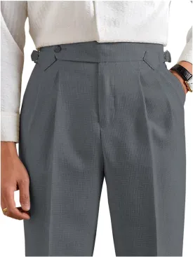 Men's Linen Pants Business Casual Pleated Dress Pants Beach Summer Lightweight Linen Trousers
