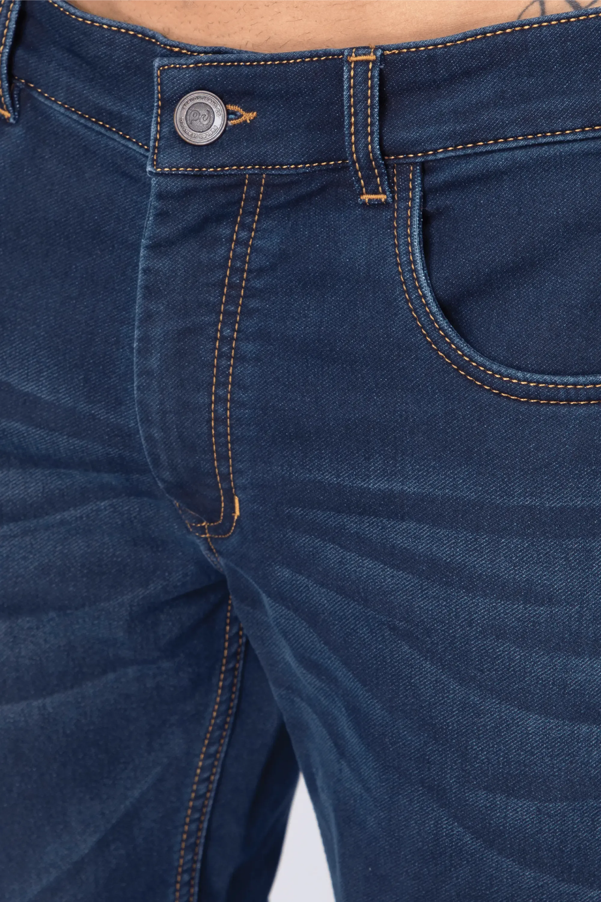 Men's Slim Fit Dark Blue Stretchable Denim Jeans