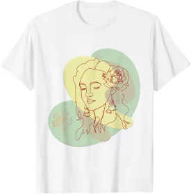 Minimalist Aesthetic Drawing of a Face in Abstract Line T-Shirt