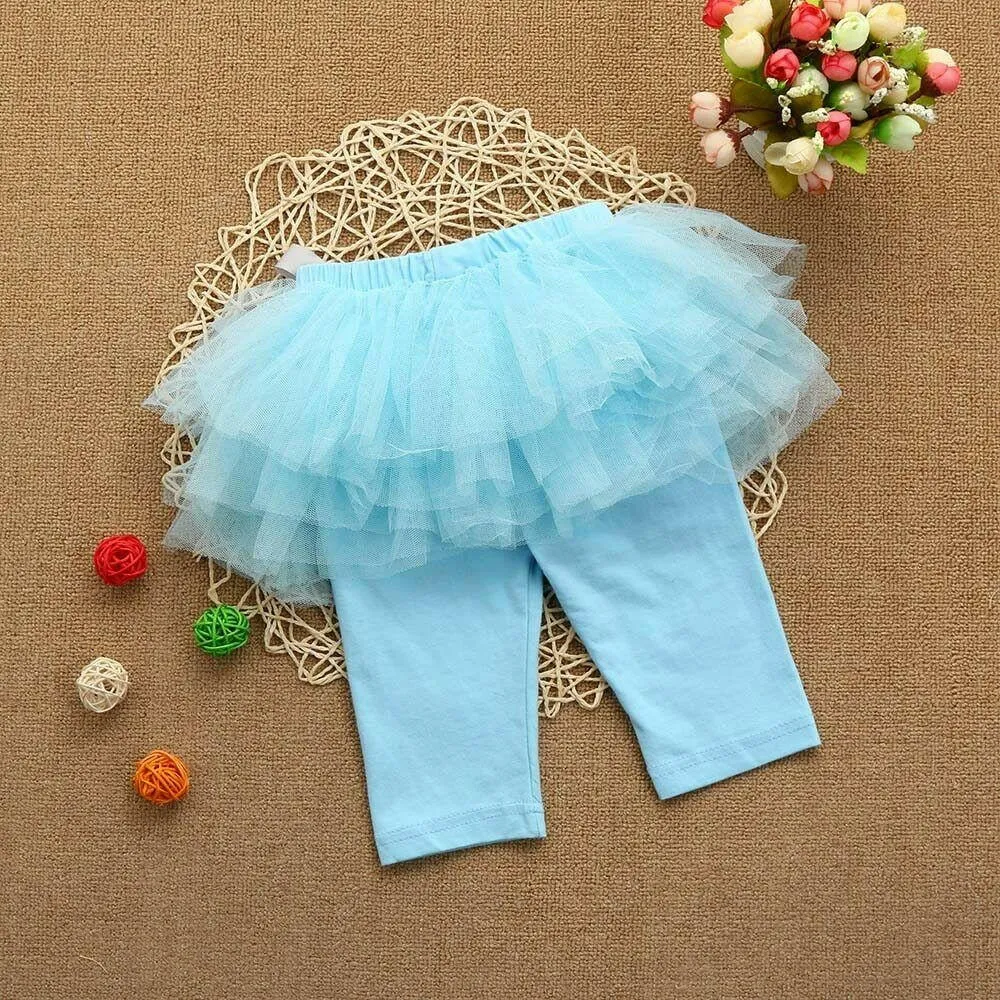 NEW Size 0 to 3 months Newborn Baby Leggings Baby Girls Blue Tutu Leggings