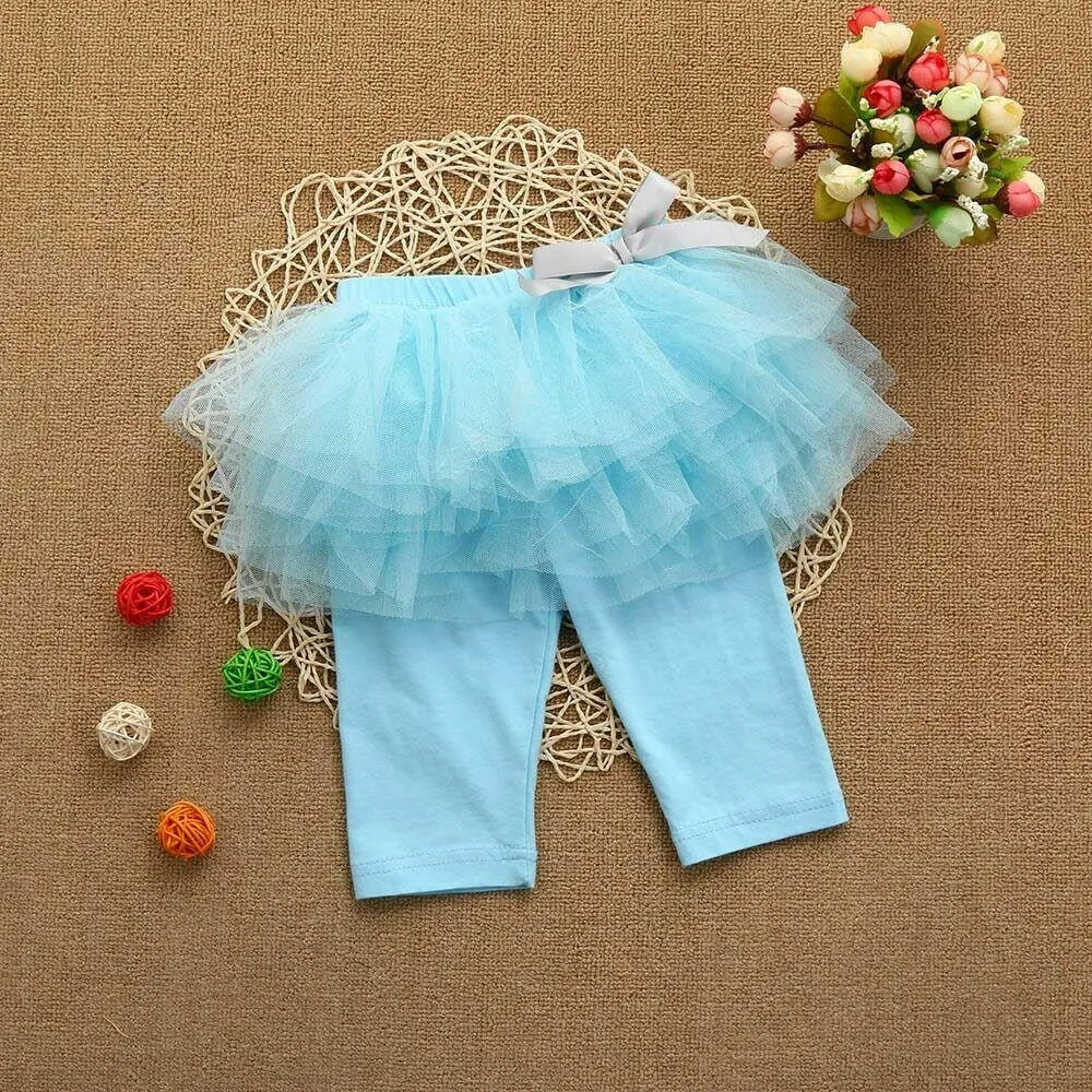 NEW Size 0 to 3 months Newborn Baby Leggings Baby Girls Blue Tutu Leggings